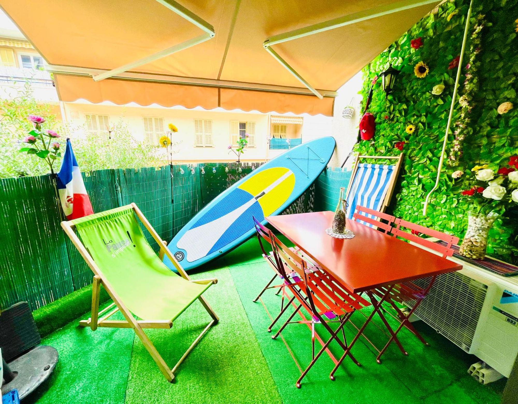 Confortable Studio A Nice Centre Cote Plage Bel Terrasse Paddle Exteriör bild